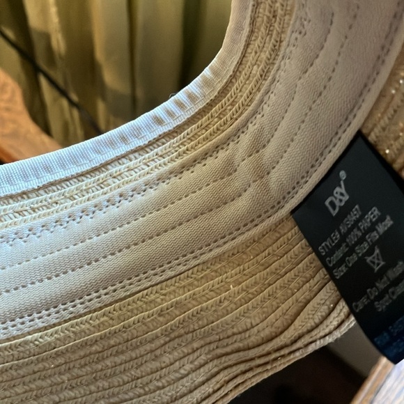 D&Y boho floppy visor hat with bow looks like woven fiber - Picture 7 of 8